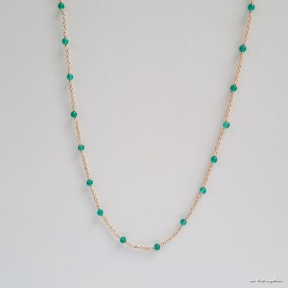 Collier Agathe (onyx vert/plaqué or) – Image 2