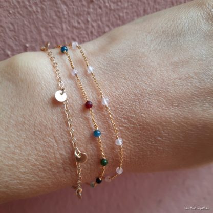Bracelet Agathe (plaqué or/agates mixtes) – Image 3