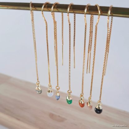 Boucles Ysée (cyanite et plaqué or) – Image 3