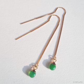 Boucles Ysée (calcédoine et plaqué or)