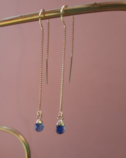 Boucles Ysée (cyanite et plaqué or) – Image 2