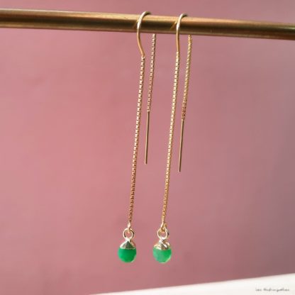 Boucles Ysée (calcédoine et plaqué or) – Image 2