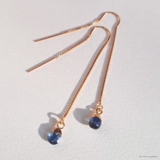 Boucles Ysée (cyanite et plaqué or)