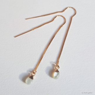 Boucles Ysée (nacre blanche et plaqué or)