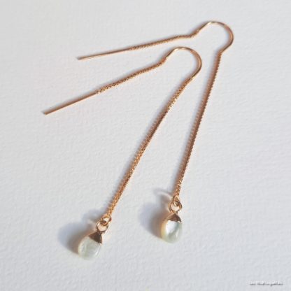 Boucles Ysée (nacre blanche et plaqué or)