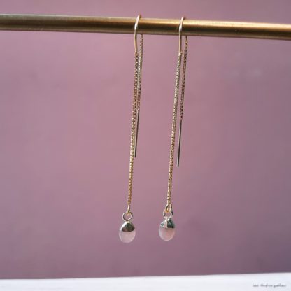 Boucles Ysée (pierre de lune rose et plaqué or) – Image 2