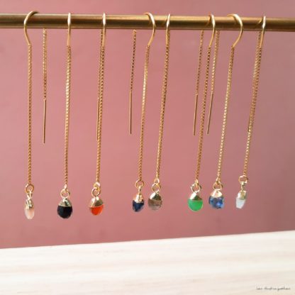 Boucles Ysée (cyanite et plaqué or) – Image 4