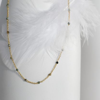 Collier Agathe (plaqué or/turquoises africaines)