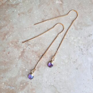 Boucles Ysée (améthyste et plaqué or)