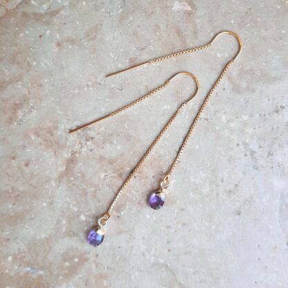 Boucles Ysée (améthyste et plaqué or)