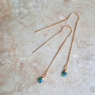 Boucles Ysée (émeraude et plaqué or)