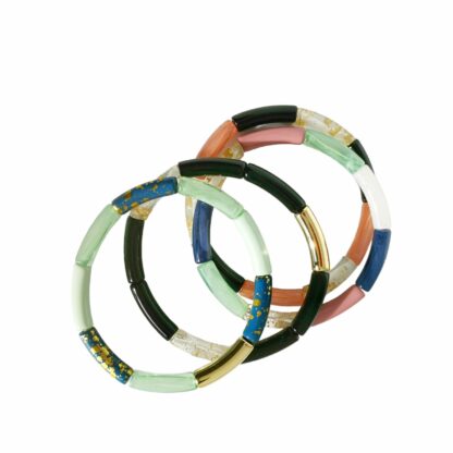 Bracelet Sonia version résine (Bleu vert clair) – Image 4