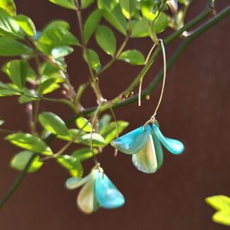 Boucles Flore vert-bleu