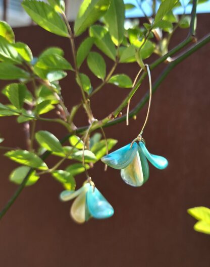 Boucles Flore vert-bleu