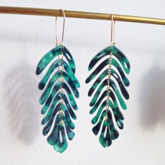Boucles Pocahontas (feuilles vert foncé/noir)