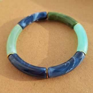 Bracelet Sonia Bleu profond (perles acryliques/élastique)