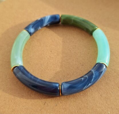 Bracelet Sonia Bleu profond (perles acryliques/élastique)