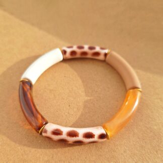 Bracelet Sonia Léopard (perles acryliques/élastique)