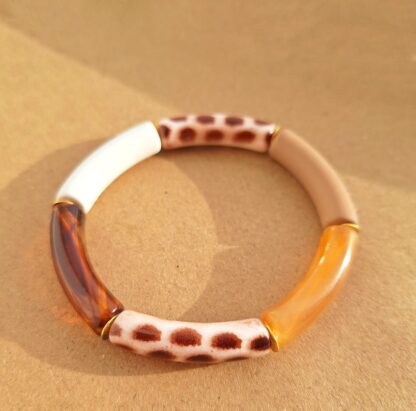 Bracelet Sonia Léopard (perles acryliques/élastique)