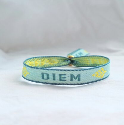 Bracelet Ruban "Carpe Diem" (vert, jaune)