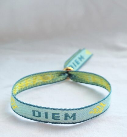 Bracelet Ruban "Carpe Diem" (vert, jaune) – Image 4