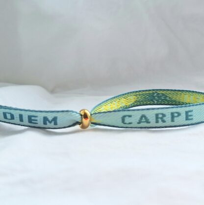 Bracelet Ruban "Carpe Diem" (vert, jaune) – Image 2