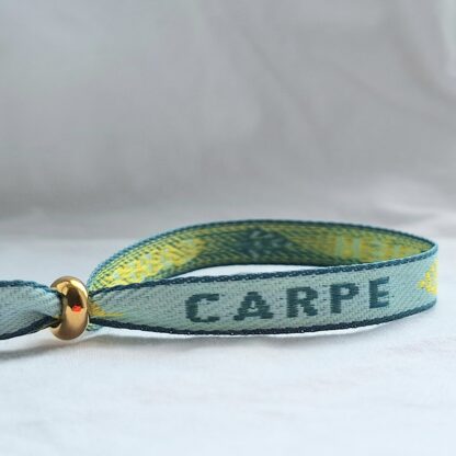 Bracelet Ruban "Carpe Diem" (vert, jaune) – Image 3