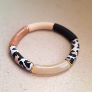 Bracelet Sonia Zébra 2 (perles acryliques/élastique)