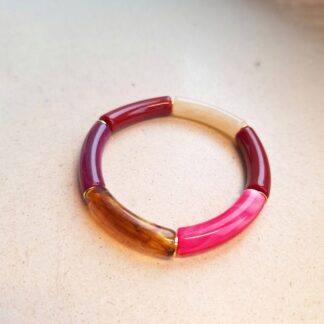 Bracelet Sonia Bordeaux (perles acryliques/élastique)