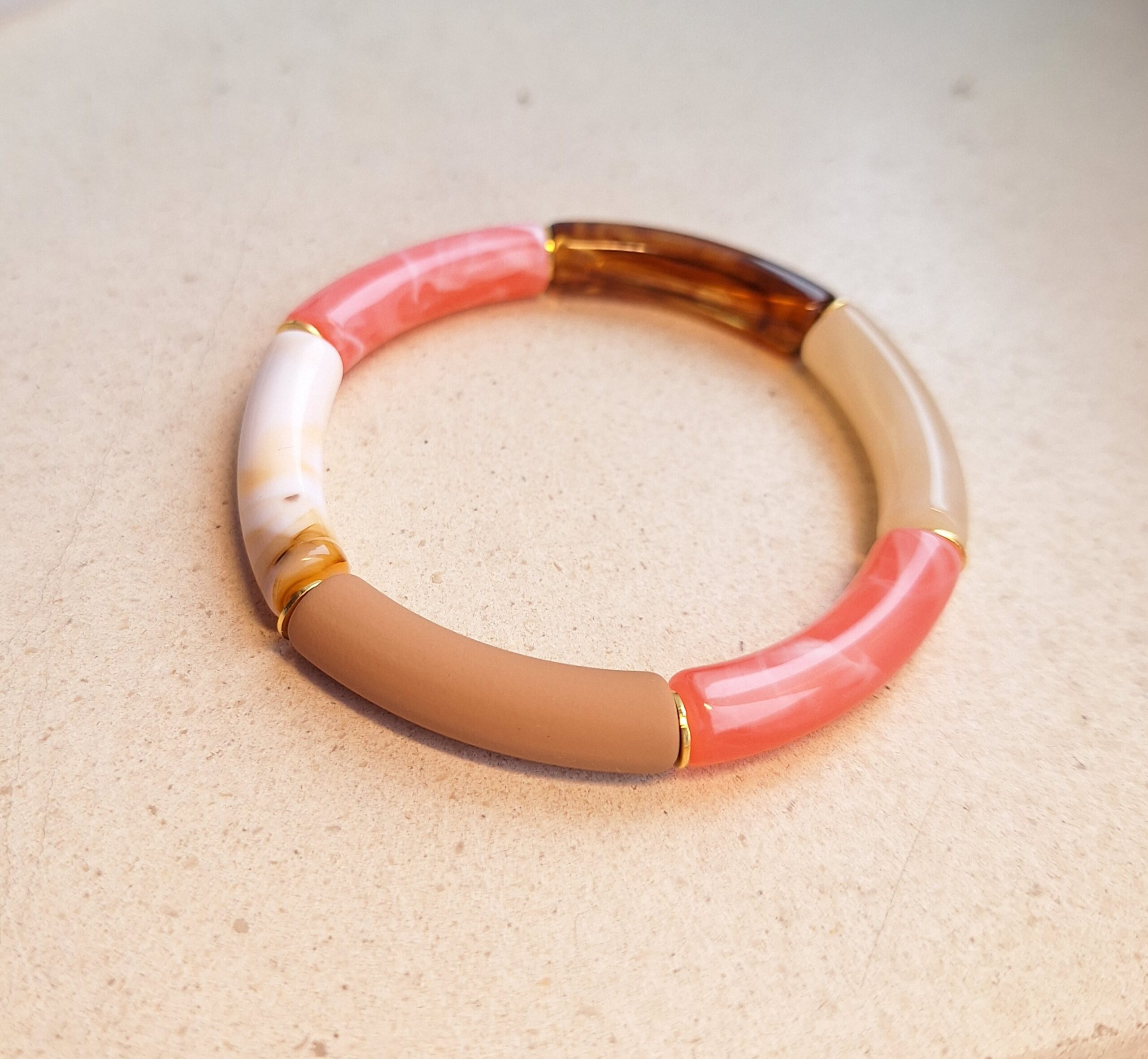 Bracelet Sonia Rosé 2 (perles acryliques/élastique)